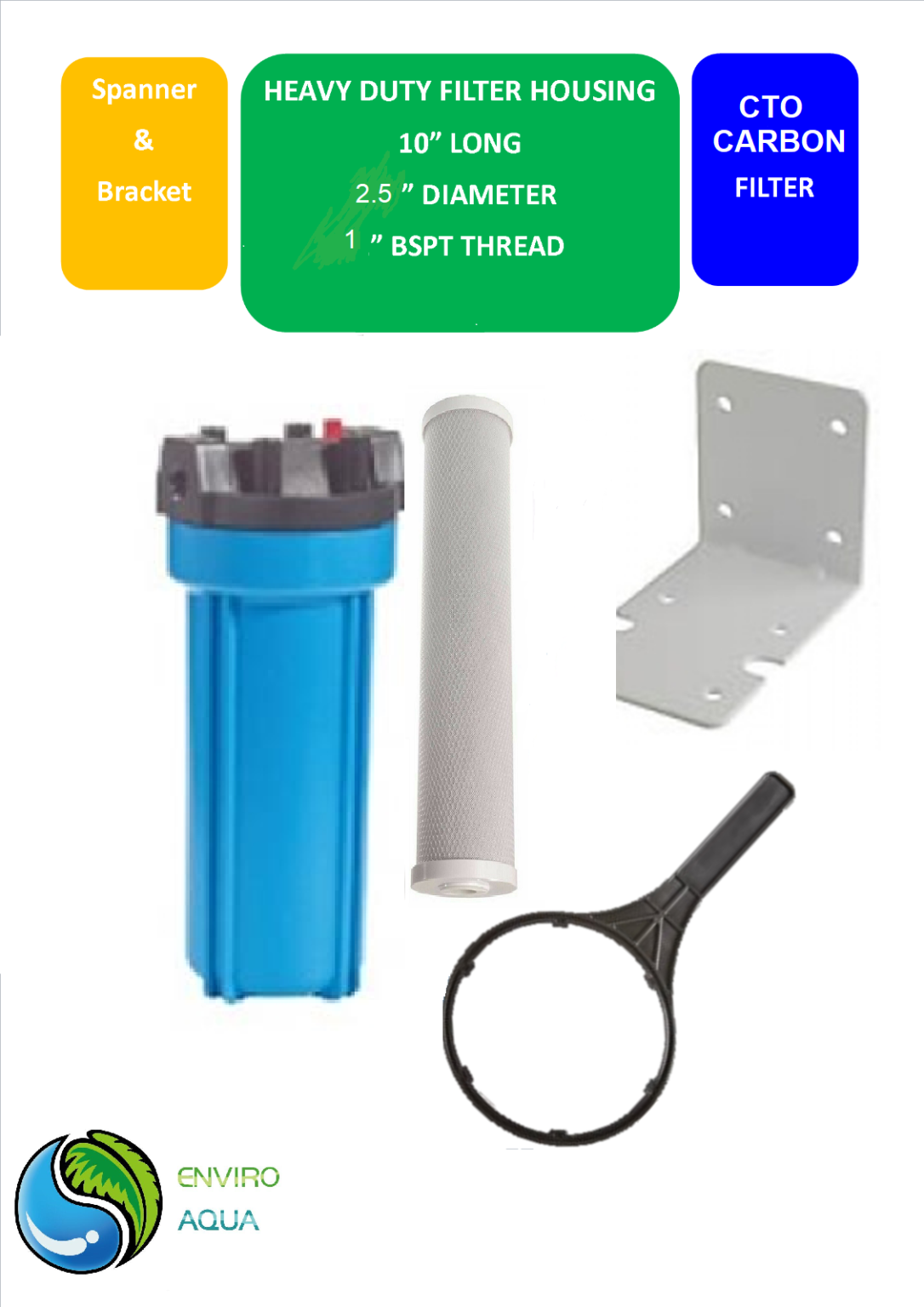 Premium Single Water Filter System with Cartridge+Spanner Caravan Whole