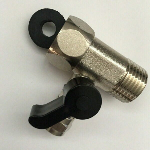 3-Way RO System Water Shut Off Stop Valve 1/4”x 1/4 Quick connect x 1/2"