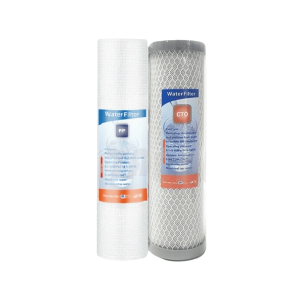 Premium Pair of Water Filter Cartridges - Carbon & Sediment - 10'' x 2.5'' (5 Mic)