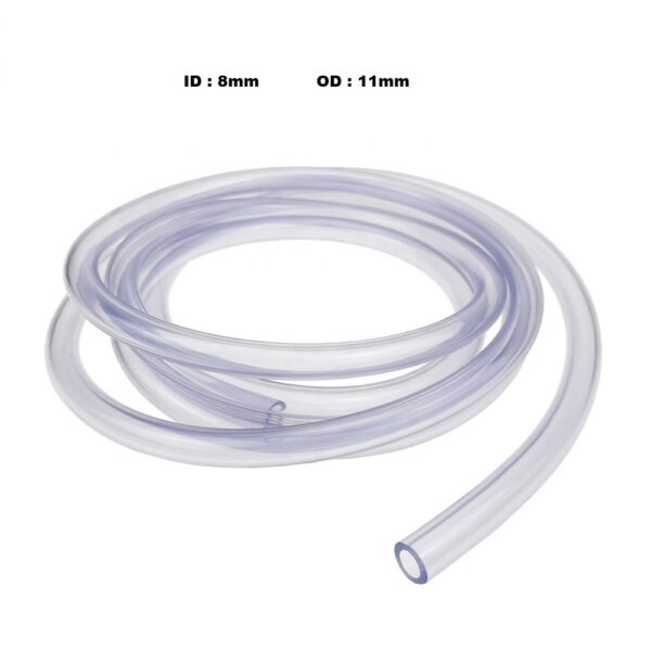 ID 8mm 5M Plastic Clear PVC Hose Pipe Tube Air Water Food Home Washer
