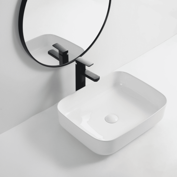 Good Quality Rectangle Vitreous Vessel Bathroom Sink White