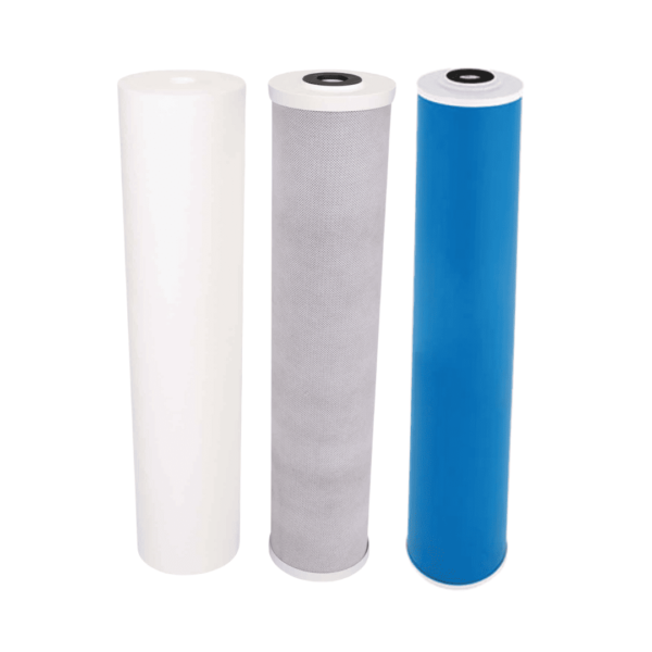 Whole House Water Filter Replacement Set 3 Stage 5 Micron 20 x 4.5 Inch - Sediment, Carbon, Granular Activated Carbon Filters
