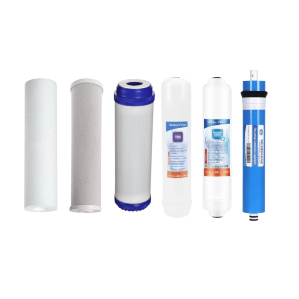 6-stage reverse osmosis water filter replacement set - 10-inch standard filters