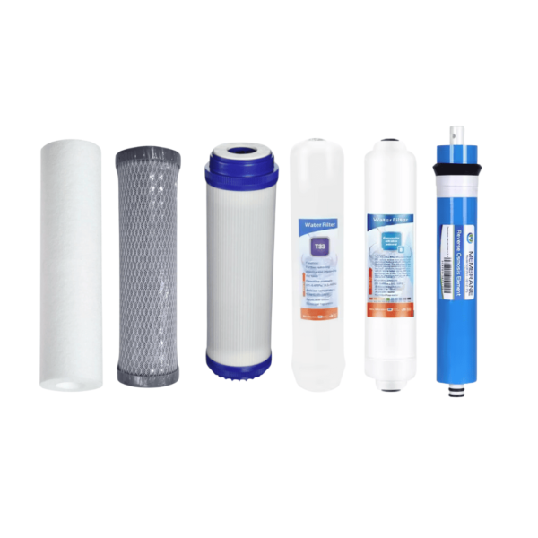 6-stage reverse osmosis water filter replacement set - 10-inch premium filter