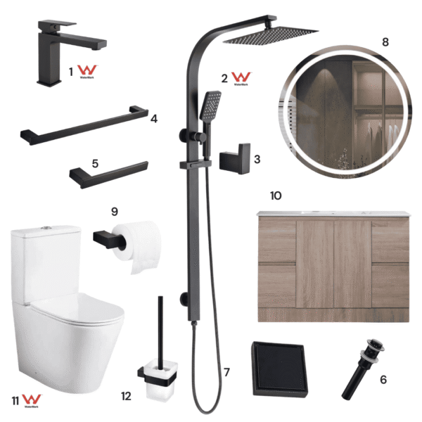 Complete Bathroom Package 4B | Matte Black | Watermark Certified | WELS Rated